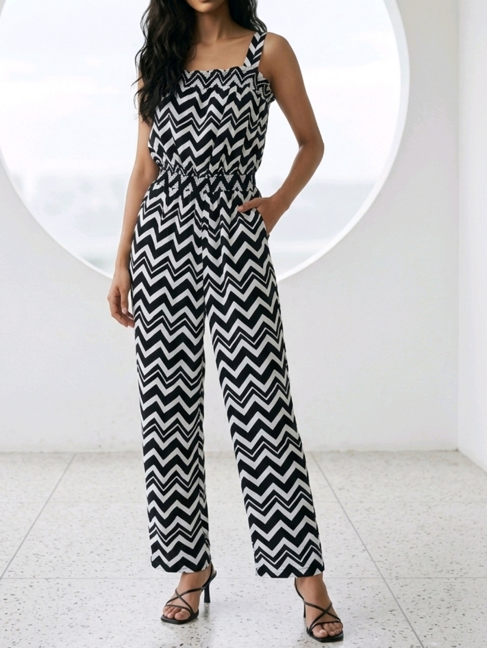 Allison Brittney Black & White Jumpsuit